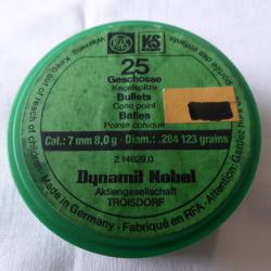 Boite de 25 ogives 7mm 123grs