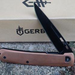 Couteau Gerber Affinity Copper Manche Cuivre/Acier Lame Acier D2 Framelock Clip