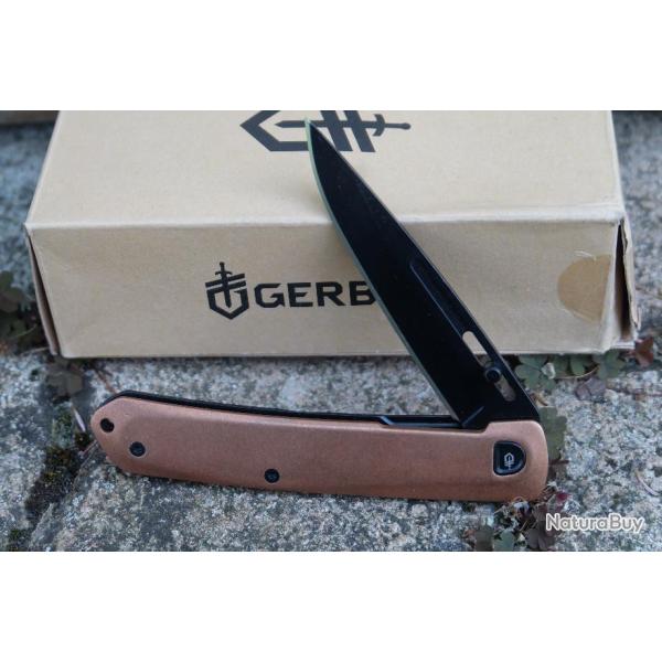 Couteau Gerber Affinity Copper Manche Cuivre/Acier Lame Acier D2 Framelock Clip