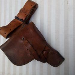 Holster / Gaine avec ceinturon pour Pistolet MAC 50 Guerre d'Algérie