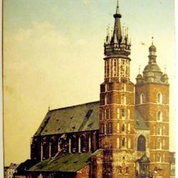 Carte postale ancienne, Pologne Cracovie, Église Sainte-Marie Poland 1907