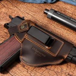 Etui en cuir Brown pour Pistolet Automatique