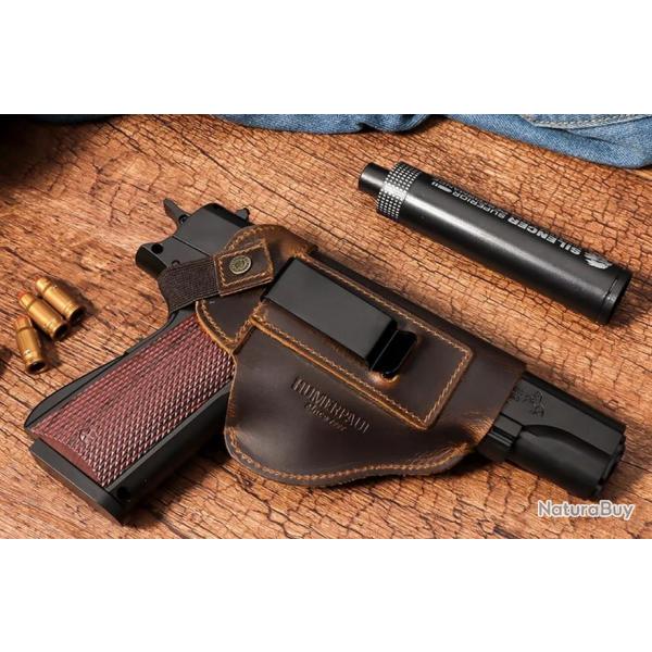 Etui en cuir Brown pour Pistolet Automatique