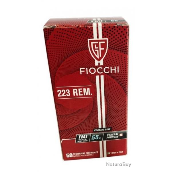 223REM FMJ 55gr Fiocchi lot de 5 boites de 50 munitions