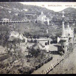 Carte postale ancienne, Espagne, Parc Güell de Barcelone 1900's