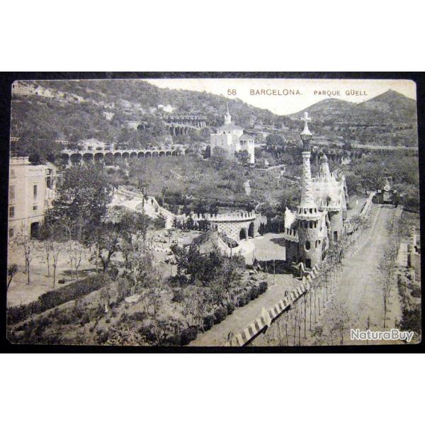 Carte postale ancienne, Espagne, Parc Gell de Barcelone 1900's