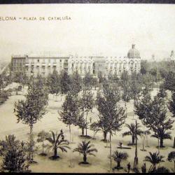 Carte postale ancienne, Spain, Espagne, Barcelone - Place de Catalogne 1900's