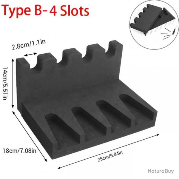 Prsentoir pour arme de poing en mousse EVA - Modle B 4 emplacements