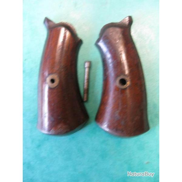 belle petite paire de plaquettes pour revolver Lefaucheux 7 mm