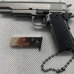 COLT 1911 Gris Foncé Military avec 1 chargeur, 1 munition + Boite Offerte (Miniature - échelle 1:3)