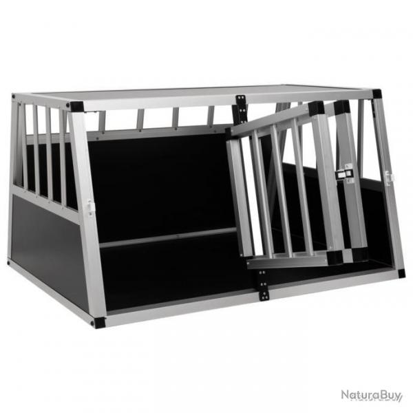 CAGE DE TRANSPORT ALU POUR CHIEN EN VOITURE AVEC DOUBLE PORTE 89 X 69 X 50 CM