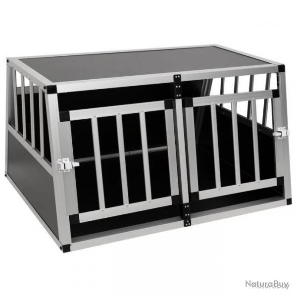 CAGE DE TRANSPORT ALU POUR CHIEN DANS COFFRE DE VOITURE AVEC PORTE 89 X 69 X 50 CM