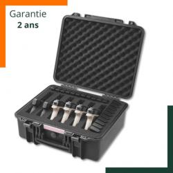 Malette de transport pour 6 armes de poing - Antichoc - IP67 - TSA - Mousse prédécoupée - Noir