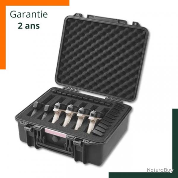 Malette de transport pour 6 armes de poing - Antichoc - IP67 - TSA - Mousse prdcoupe - Noir