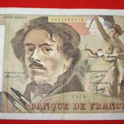 France  billet de 100 francs E.Delacroix de 1978 ttb