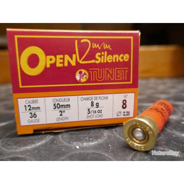 25 cartouches OPEN 12mm SILENCE no8