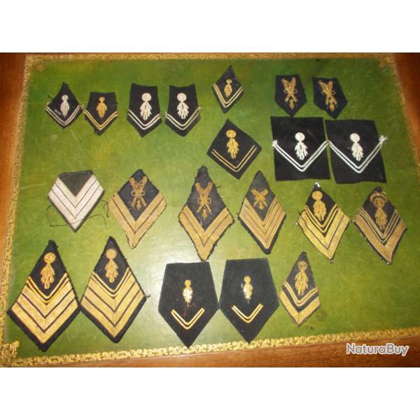 important lot ancien insignes tissu brod militaire gendarmerie grenades canons croiss militaria