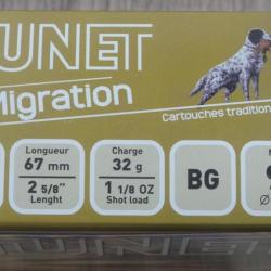 Cartouches TUNET MIGRATION Cal 12/67 - PLOMBS N°9 - BG