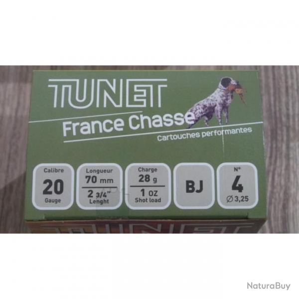 Cartouches TUNET FRANCE CHASSE Cal. 20 70 28G BJ