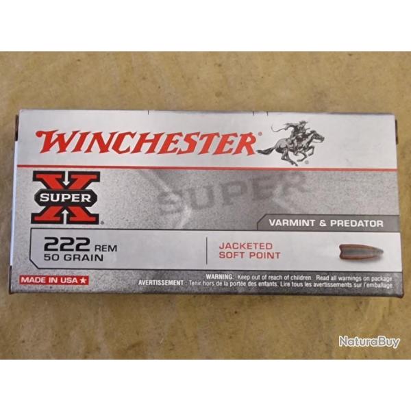 Cartouches cal. 222 REM Winchester 50gr JSP HILMAR SUPER DESTOCK !!!