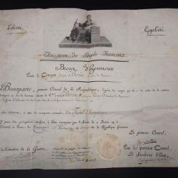 BREVET DE FUSIL D'HONNEUR POUR L'AFFAIRE D'ABOUKIR SIGNATURE NAPOLEON BONAPARTE - FRANCE PREMIER EMP