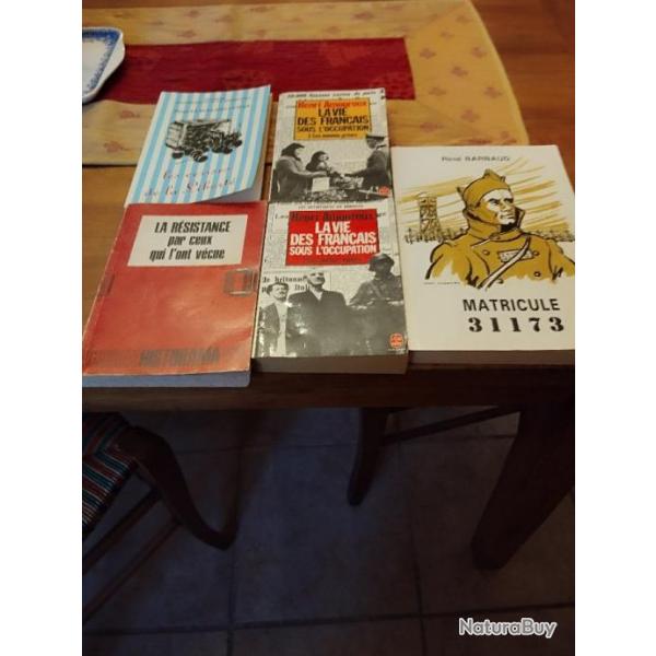 Lot de 5 livres sur la seconde guerre mondiale