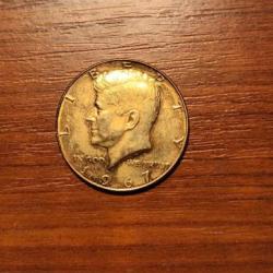 HALF DOLLAR ARGENT DORE KENNEDY 1967