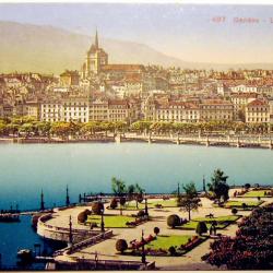 Carte postale ancienne Suisse - Genève, Panorama de la ville 1900's