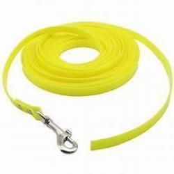 Longe , laisse plate pour chien 10M x 19mm x 2mm biothane TPU PVC jaune