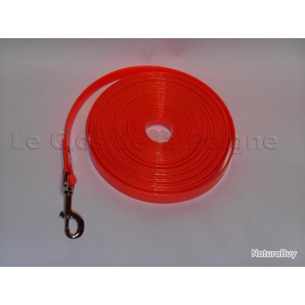 Longe , laisse plate pour chien 10M x 19mm x 2mm biothane TPU US