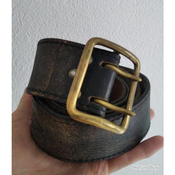 Ceinture officier sovietique cuir marron 140 cms URSS CCCP 1980s