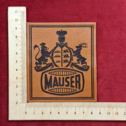 Etiquette en cuir blason Mauser pour coffret Mauser