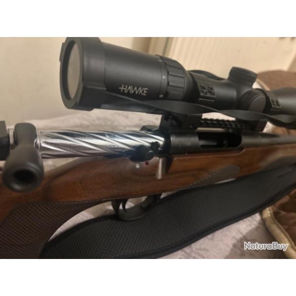 Carabine 308 avec silencieux Stalon victor lunette hawke endurance 30wa 2.5*10*50