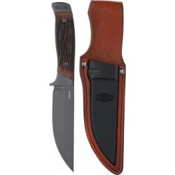 Couteau Schrade Frontier Fixe Lame Acier 7Cr17 Drop Point Manche Acier/Delrin Etui Cuir SCH1209456