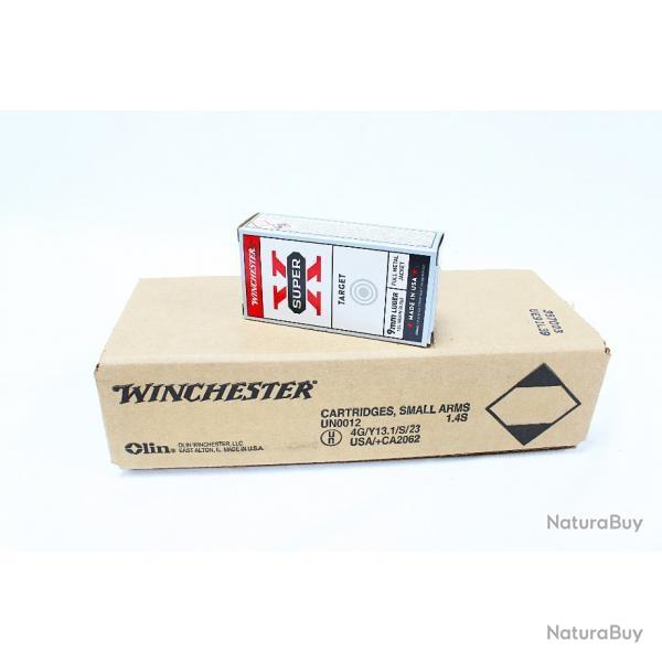 PACK DE 500 CARTOUCHES WINCHESTER CALIBRE 9X19 124GR FMJ