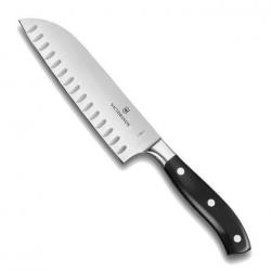 Couteau Santoku alvéolé forgé "Grand Maître" 17 cm, Manche P.O.M. [Victorinox]