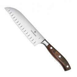 Couteau Santoku alvéolé forgé "Grand Maître" 17 cm, Manche érable [Victorinox]