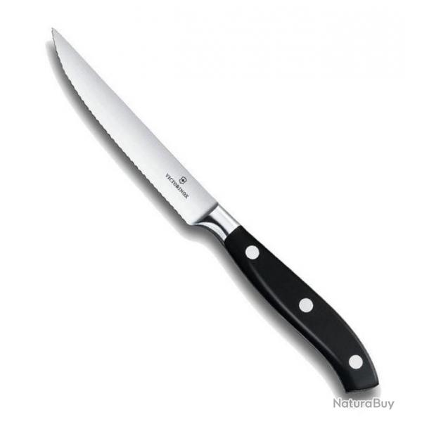 Couteau steak forg  dents "Grand Matre" 12 cm, Manche P.O.M. [Victorinox]