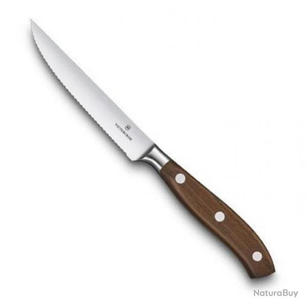 Couteau steak forg  dents "Grand Matre" 12 cm, Manche rable [Victorinox]