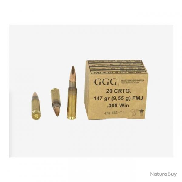 GGG cal.308 Win FMJ 147 grains x 20