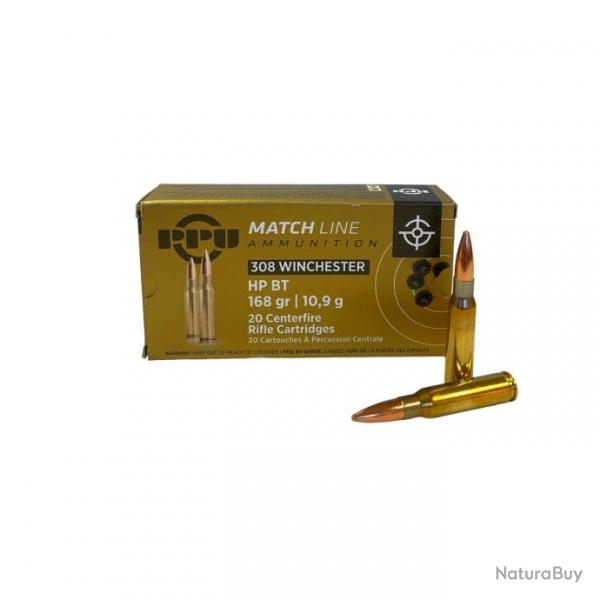 PPU 308 WINCHESTER HP BT 168gr