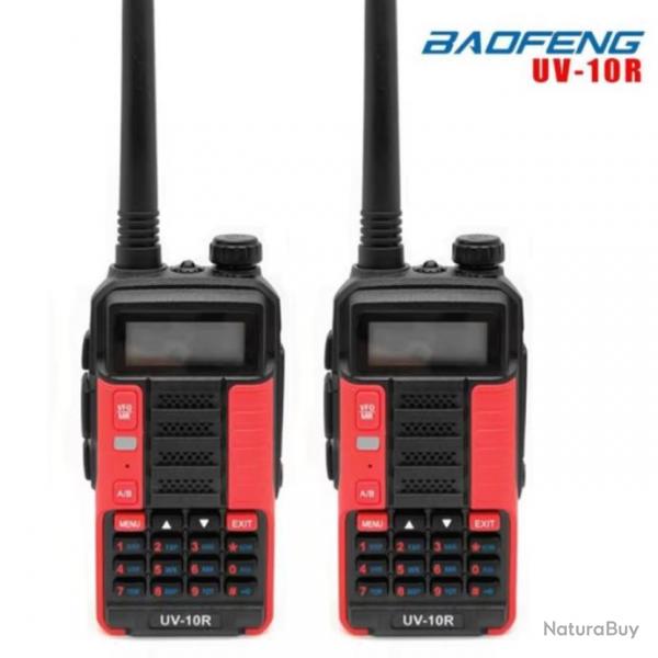 2x BAOFENG UV-10R 10W double bande VHF UHF talkies-walkies longue porte FM Radio bidirectionnelle