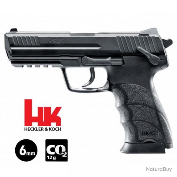 PISTOLET HECKLER & KOCH HK45 Noir - Culasse fixe - 6 mm BB - CO