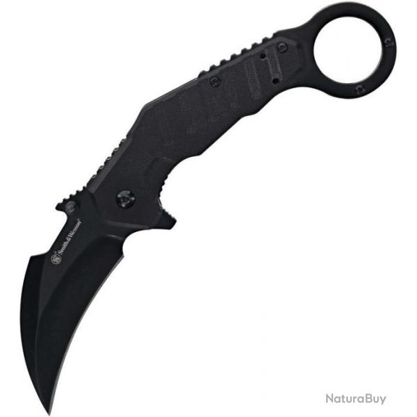 Couteau Smith&Wesson Extreme Ops Karambit A/O Lame Acier 8Cr13MoV Manche G10 Linerlock SW1205008