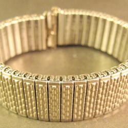 Bracelet extensible en acier inoxydable, argent 18 mm Vtg, Germany 1980