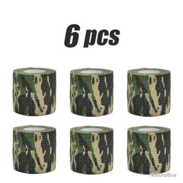 ruban Camouflage Auto-Adhsif Impermable Bandage Armes Lunettes 2.5 cm X 4,8 m camouflage 6 pices