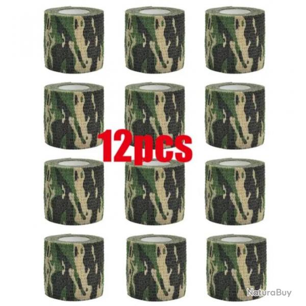 ruban Camouflage Auto-Adhsif Impermable Bandage Armes Lunettes 2.5 cm X 4,8 m camouflage 12 pices