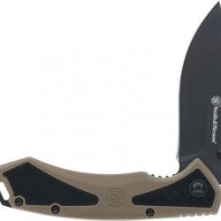 Couteau Smith&Wesson Extreme Ops A/O Lame Acier 7Cr13MoV Manche Tan/Black Linerlock Clip SW1205911