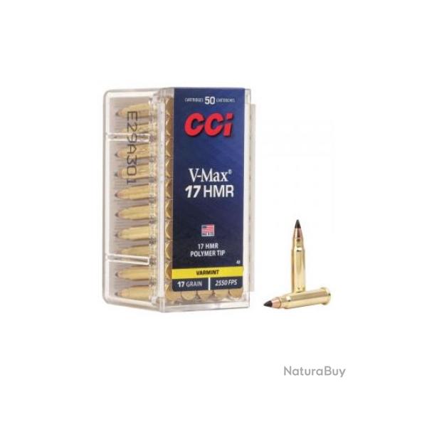 50 munitions CCI Cal.17 HMR Varmint V-MAX - 17gr