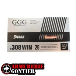 Munition GGG 308 175 Gr Sierra HPBT Match King par 20